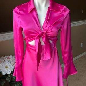 Zara Fuchsia Satin Dress